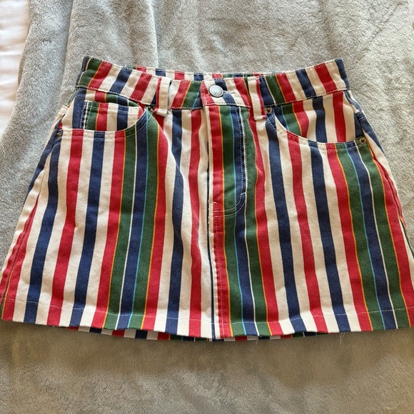 Unique Striped Multicolor Mini Skirt - Picture 5 of 8